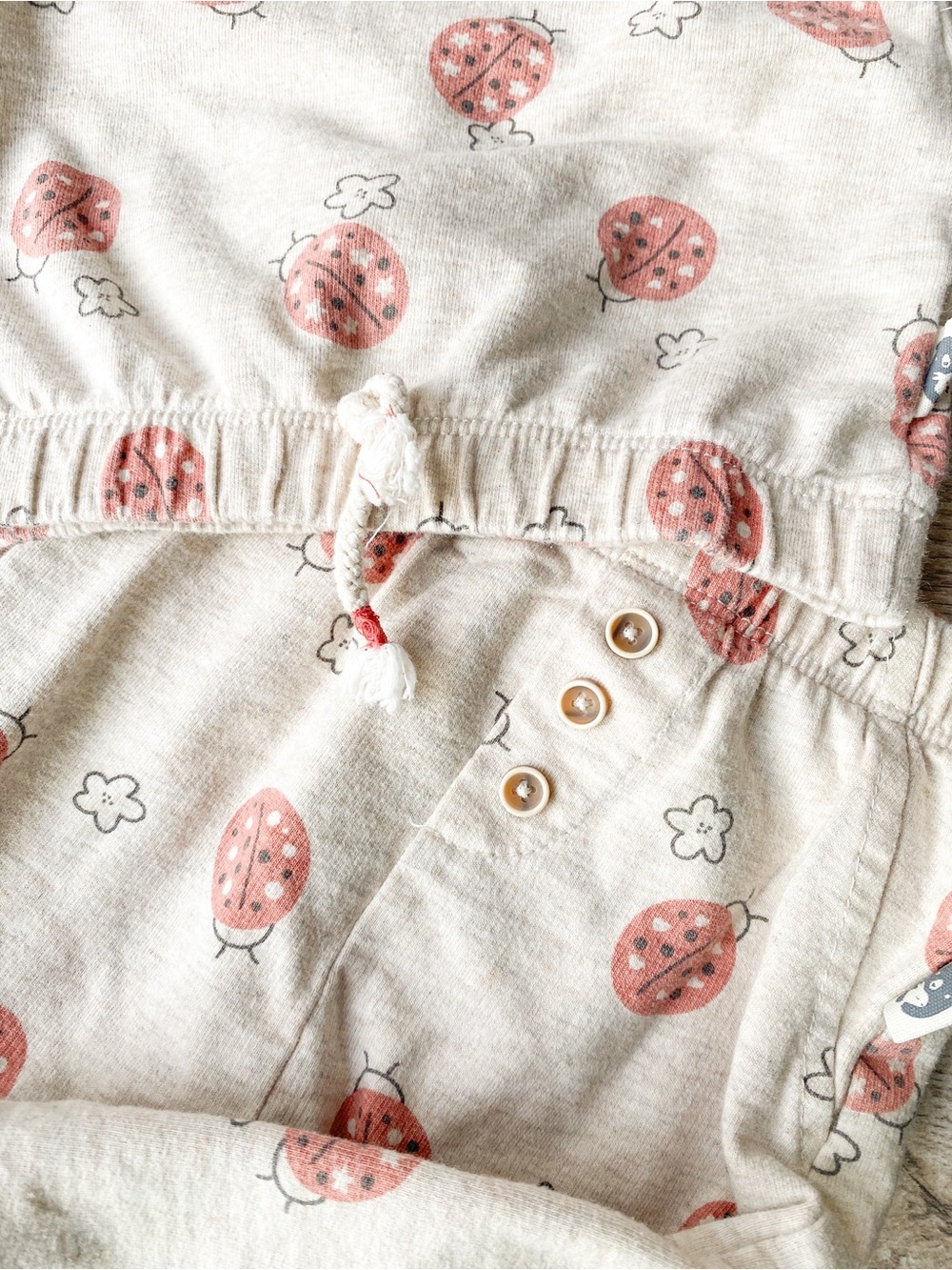 RABBIT & BEAR | 100% Cotton Outfit 2 Piece Set | Ladybug Print Top and Pants - Picture 2 of 3
